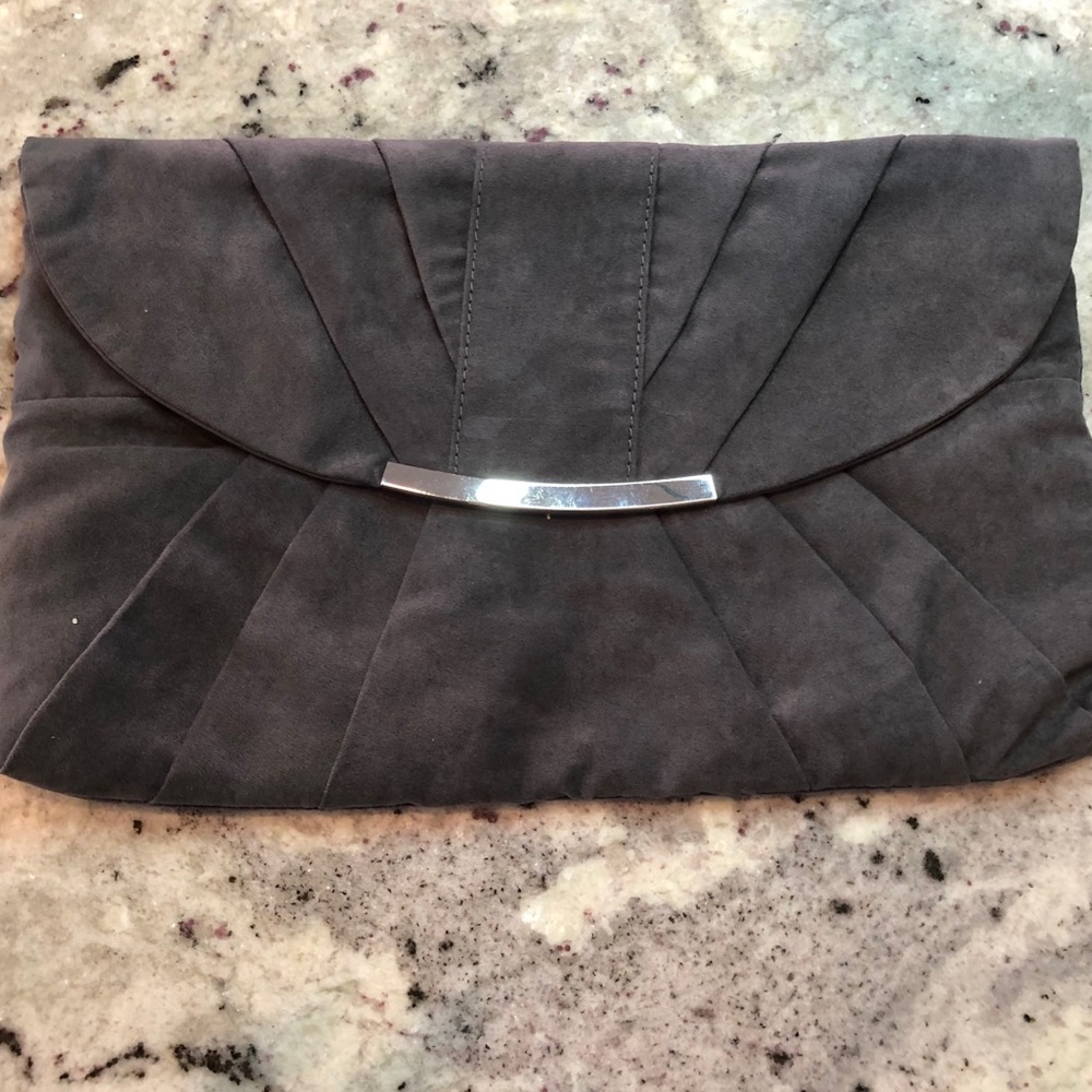 Grey Suede Clutch NWOT